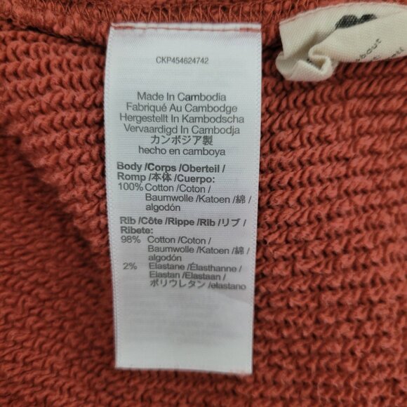 Madewell MWL Airyterry Hoodie Sweatshirt Womens Size S Burnt Orange Athleisure - Picture 7 of 8